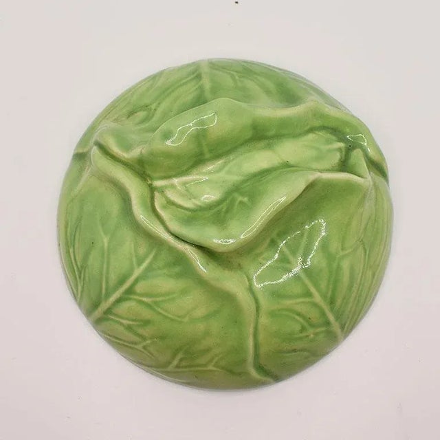 Vintage Green Ceramic Lettuce Cabbageware Serving Tureen After Dodie Thayer For Sale In Oklahoma City - Image 6 of 7