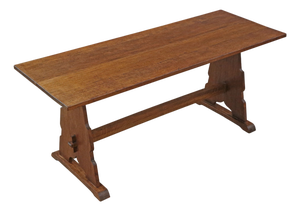 Antique Arts & Crafts Refectory Kitchen Dining Table in Oak, 1890