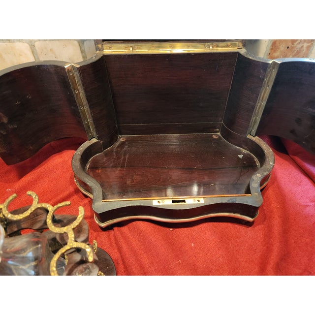 19th Century Antique Napoleon III Boulle Tantalus Liquor Cabinet For Sale - Image 4 of 7
