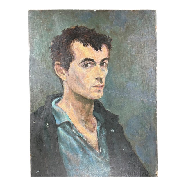 1962 Philip Behymer Mid-Century Modern Portrait - Oil on Canvas Board For Sale