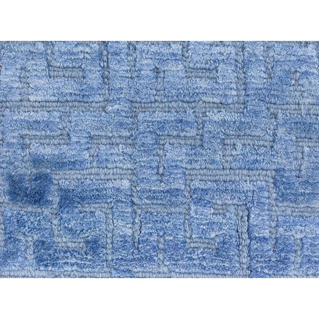 Modern Contemporary Geometric High-low Knotted silk Fragment Rug by Doris Leslie Blau For Sale - Image 3 of 7