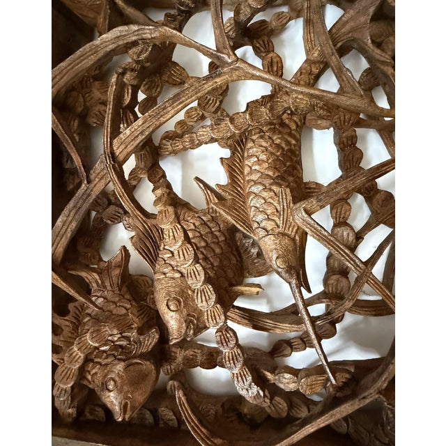 Sea Creatures 3 Dimensional Wood Carving For Sale - Image 9 of 17