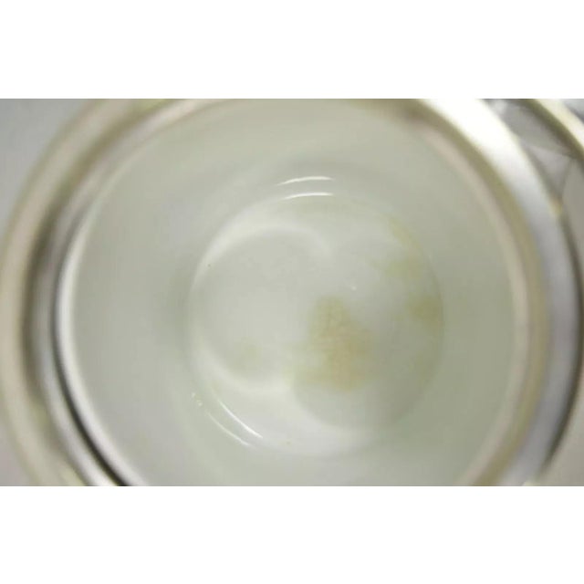 Brown Antique H.C. & C. English Silver Plate and Oak Biscuit Barrel With Lid and Liner For Sale - Image 8 of 12