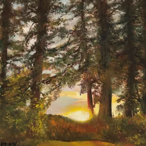 Vancouver Island Sunset Original Oil Painting by Jessica Fairley