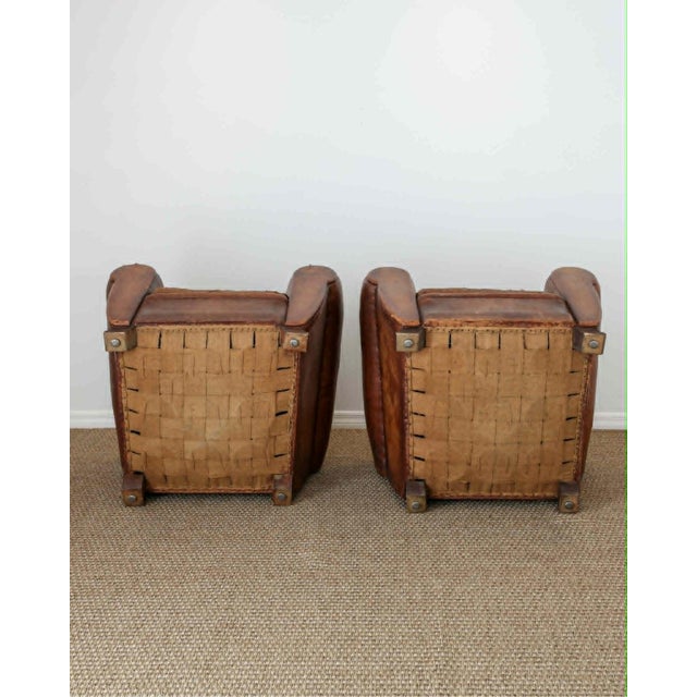 Pair of Antique French Leather Club Chairs - Circa 1920s For Sale - Image 16 of 16