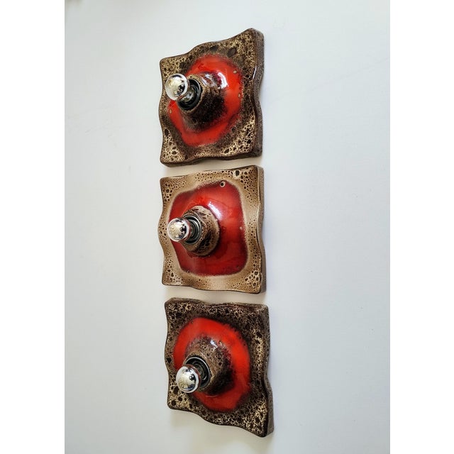 Mid-Century Modern Fat Lava Ceramic Wall Light from Hustadt Leuchten, 1960s For Sale - Image 10 of 11