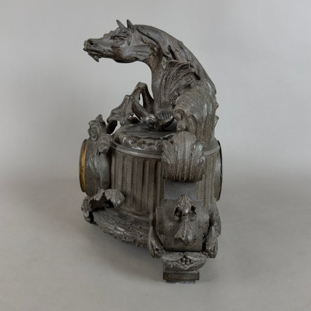 Antique Late 19th Century Fireplace Clock For Sale - Image 4 of 13