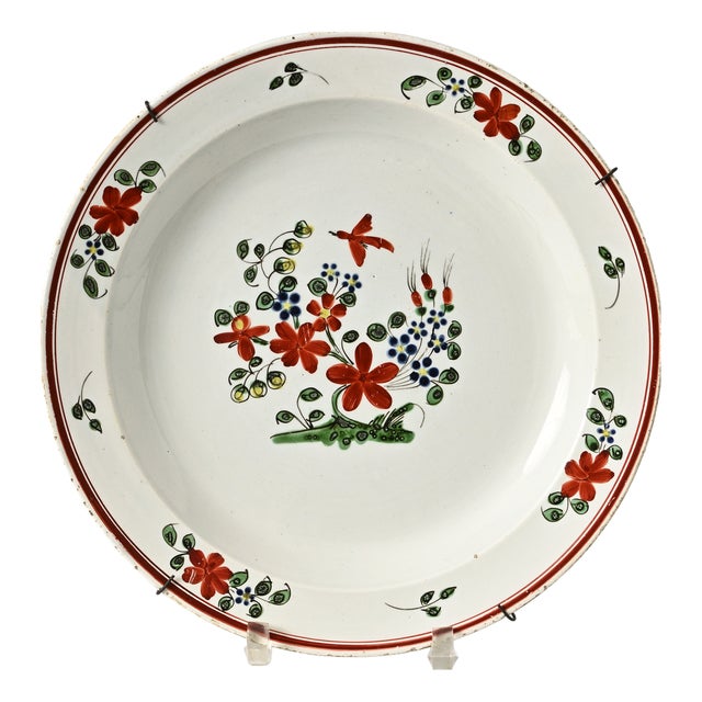 Antique Hand-Painted Plate from Boch Luxembourg, 1800 For Sale
