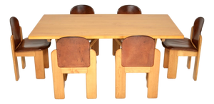 Vintage Italian Dining Table and Chairs from Silvio Coppola, 1970, Set of 7