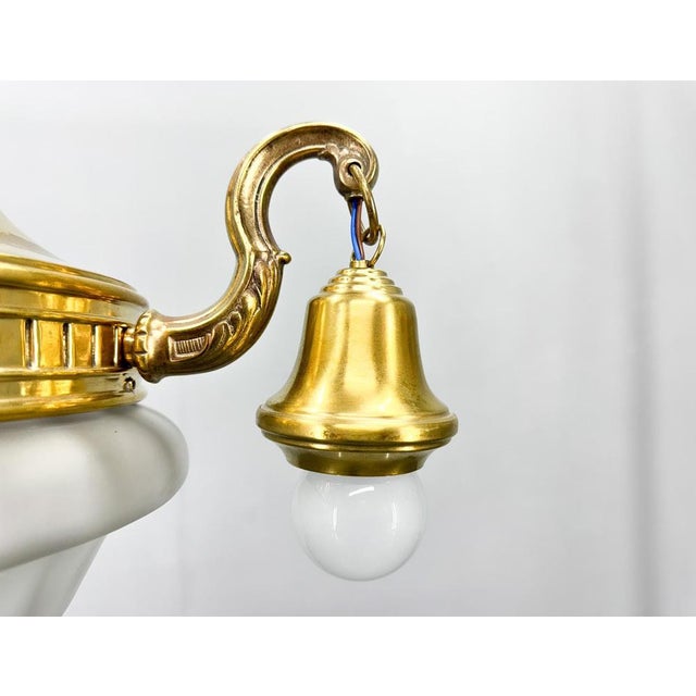 Gold Art Noveau German Brass Chandelier, 1920s For Sale - Image 8 of 10