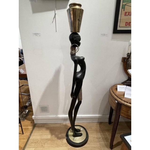 1970s Bronze of a Nude African Lady Carrying Water in the style of Karl Hagenauer, 1970s For Sale - Image 5 of 15