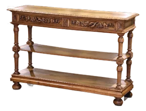 19th Century French Henri II Carved Oak Console Table Server