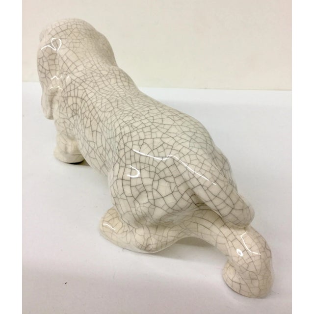 Artisan Crackle Glaze Ceramic Doggy For Sale - Image 5 of 11