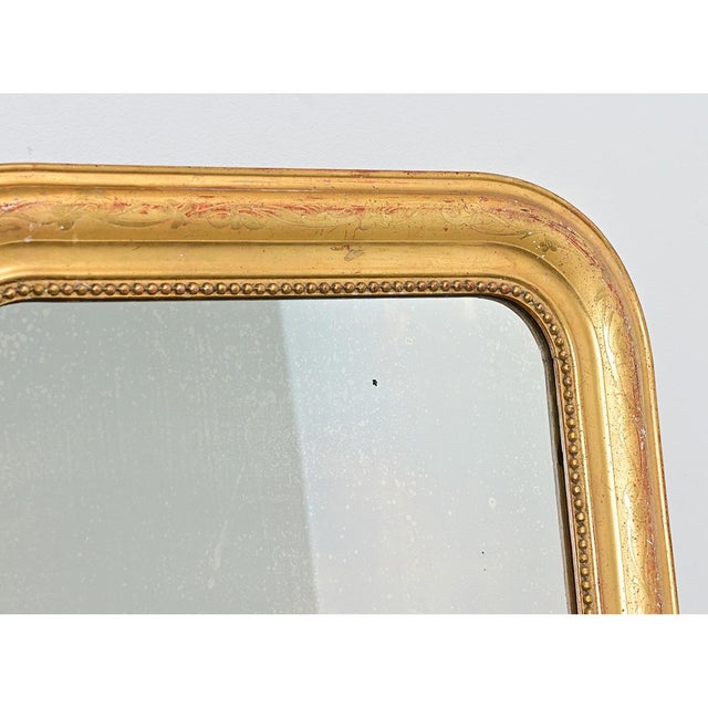 Wood French 19th Century Petite Louis Philippe Gilt Mirror For Sale - Image 7 of 12