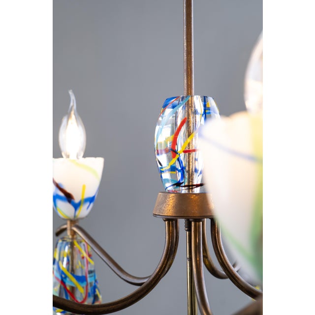 Murano Glass Chandelier by Dino Martens for Aureliano Toso,1950s For Sale - Image 12 of 13