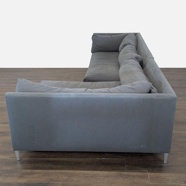 Modern Crate & Barrel Gray Modern Sectional Sofa – Stylish and Spacious Seating For Sale - Image 3 of 8