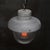Metal Vintage Industrial Grey Metal & Frosted Glass Pendant Lamp For Sale - Image 7 of 9