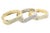 Modern Wave Two Tone Stackable Crystal Bangle Bracelet Set of 3 For Sale - Image 3 of 9