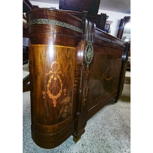 Double Bed with Inlays and Decorations in Worked Brass from Liberty For Sale - Image 3 of 18