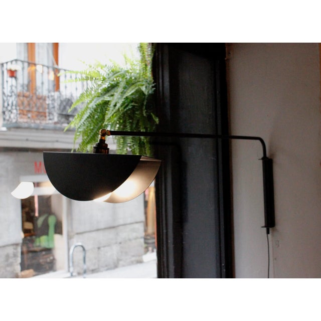 Black Kepler Wall Light with Adjustable Shade by Juanma Lizana For Sale - Image 10 of 11