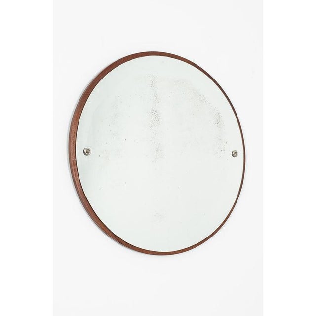 Round Mirror in Teak For Sale - Image 6 of 6
