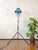 Blue Fresnel Theater Spotlight Floor Lamp on Matching Steel Tripod from A.E. Cremer, Paris, 1950s For Sale - Image 17 of 18