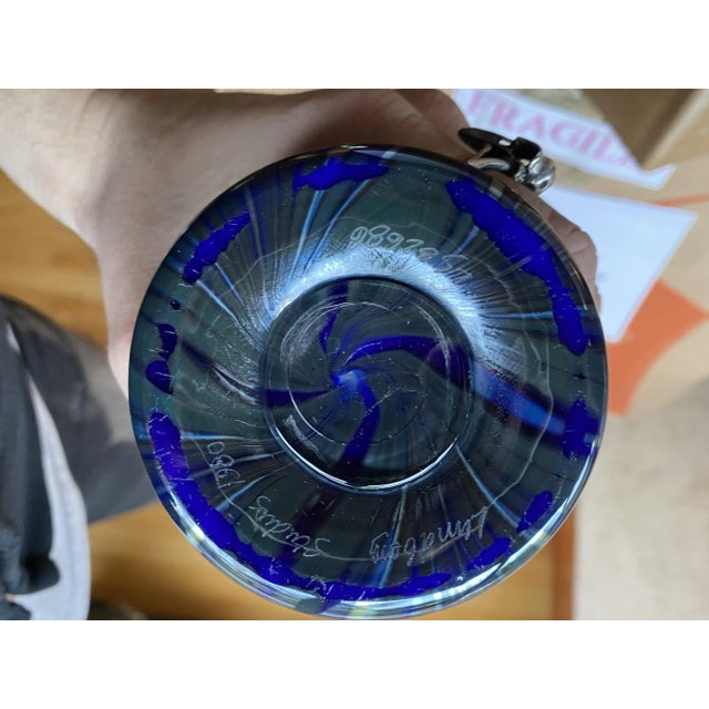 Iridescent 7 Color Art Glass Vase by Lundberg Studio For Sale - Image 9 of 10