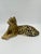 Chinoiserie Mid 20th Century Hollywood Regency Glazed Terracotta Italian Leopard or Cheetah Statue Figurine Reclining For Sale - Image 3 of 11