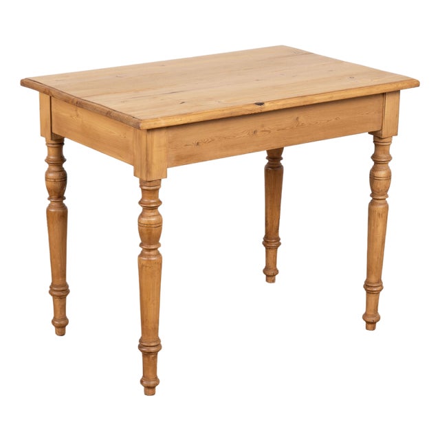 19th Century Danish Pine Side Table With Turned Legs For Sale
