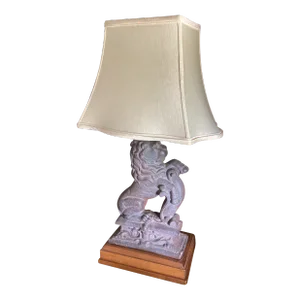 Mid 19th Century Cast Iron Lion Doorstop Conversion to a Lamp