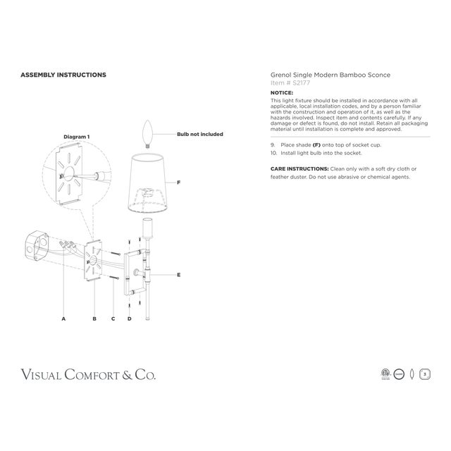 2020s Studio VC for Visual Comfort Signature Grenol Single Modern Bamboo Sconce in Polished Nickel with Linen Shade For Sale - Image 5 of 5