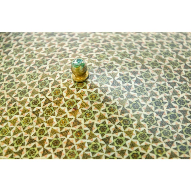 Large Anglo Indian Mosaic Inlaid Jewelry Hexagonal Box 1950s For Sale - Image 9 of 12