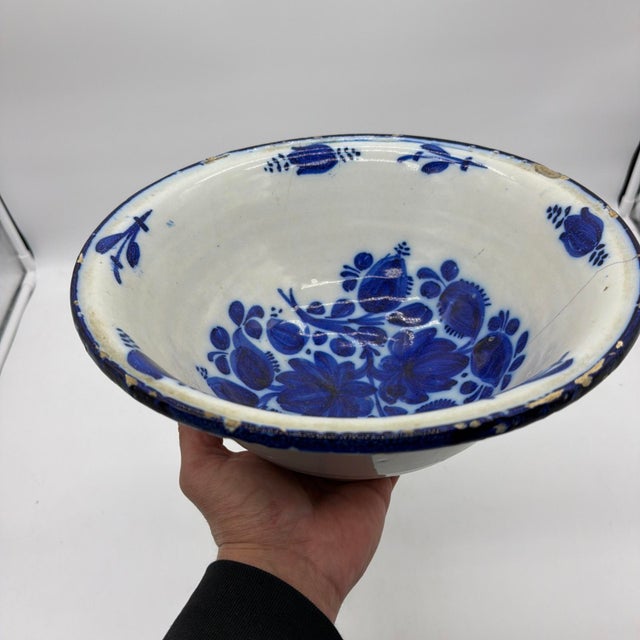 18th/19th Century French Blue & White Faience Centrepiece Bowl - 11.5" For Sale - Image 12 of 15