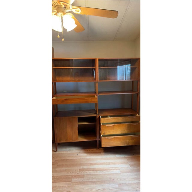 Noral Olson Kopenhavn Mid Century Danish Freestanding Wall Unit For Sale - Image 10 of 11
