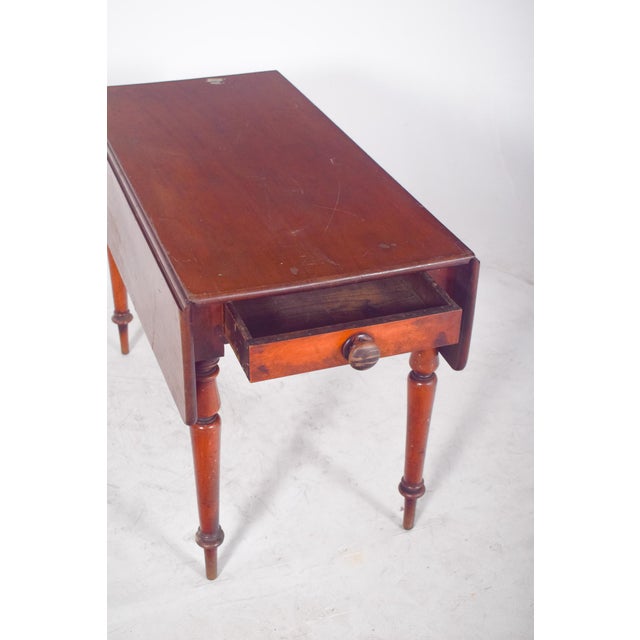Antique Portuguese Flip Flap Table with Drawer, 1800s For Sale - Image 9 of 10