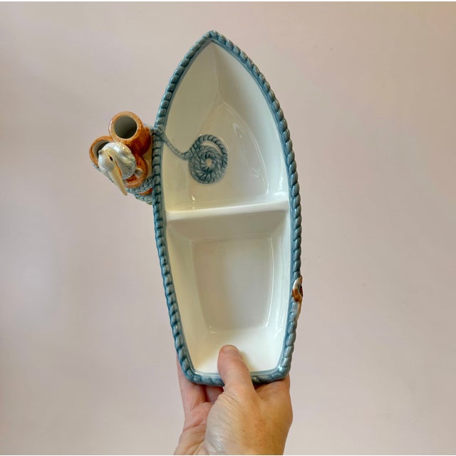 White Vintage Seaboard Pelican Boat Serving Dish by Fitz & Floyd For Sale - Image 8 of 9