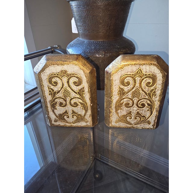 Italian Florentine Bookends For Sale - Image 3 of 8
