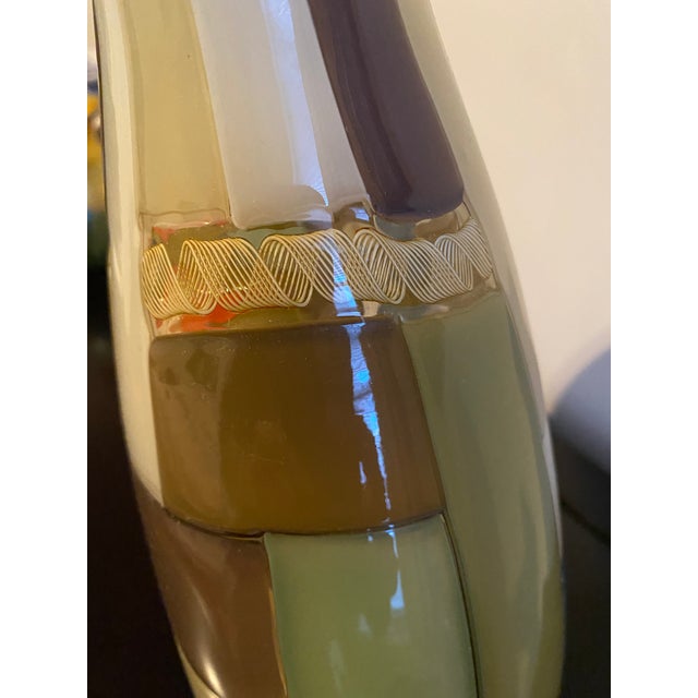 Mid-Century Modern Robin Mix Patchwork Color Block Glass Vase For Sale - Image 3 of 9