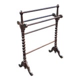 Mid 20th Century Victorian Mahogany Barley Twist Quilt Rack For Sale