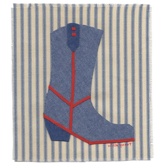 Dottie the Cowboy Boot by Willa Heart in Brimfield Black Frame, Mini Art Print For Sale