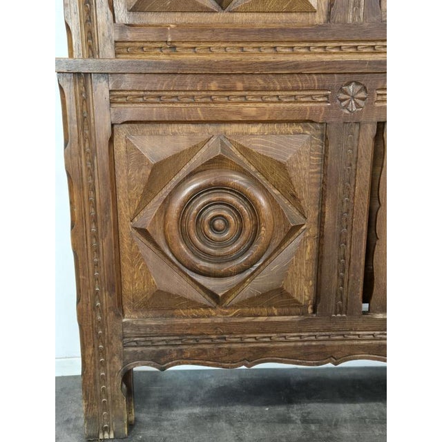 Carved Oak Bed from DLG Dudouyt For Sale - Image 5 of 9