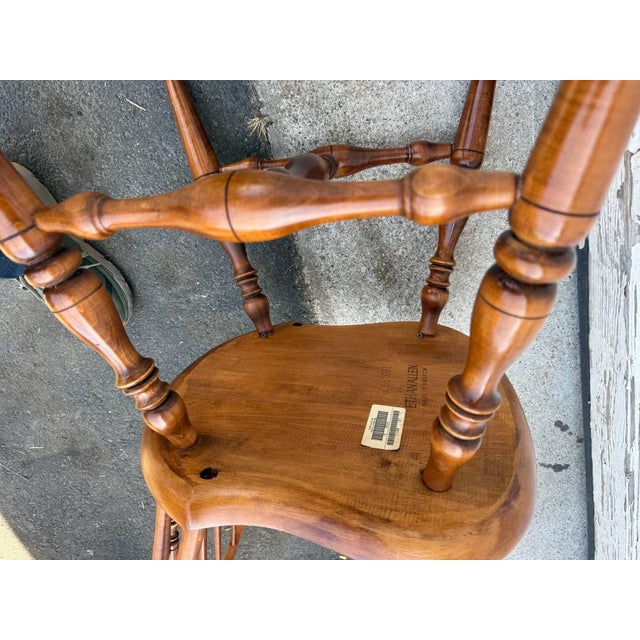 Wood Vintage Ethan Allen Early American Classical Style Maple Dining Chairs For Sale - Image 7 of 15
