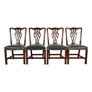 Councill Craftsmen Georgian Carved Mahogany Dining Chairs, Set of Four For Sale