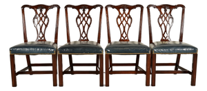 Councill Craftsmen Georgian Carved Mahogany Dining Chairs, Set of Four