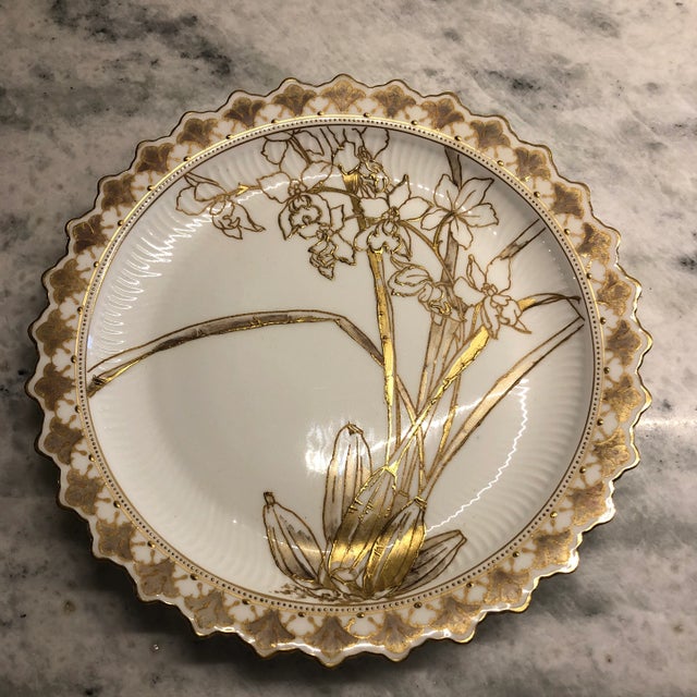 English Antique Doulton Burselm Cabinet Plates- a Pair For Sale - Image 3 of 8