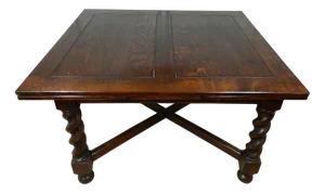Large Oak Barley Twist Draw Leaf Table