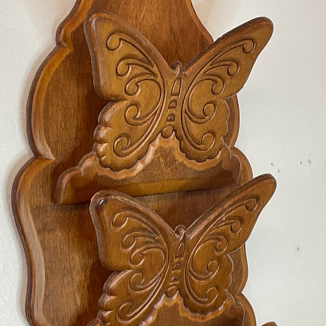 Mid 20th Century Americana Wood Mail and Key Hooks Rack With ...