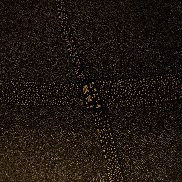 Onyx Hand Blown Murano Vase in Onyx Black With 24 Karat Gold Flecks For Sale - Image 8 of 10