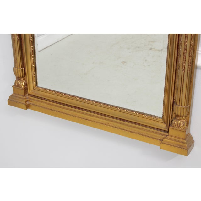 1980s Pair Neoclassical Style Gold Leaf Finish Mirrors For Sale - Image 5 of 14