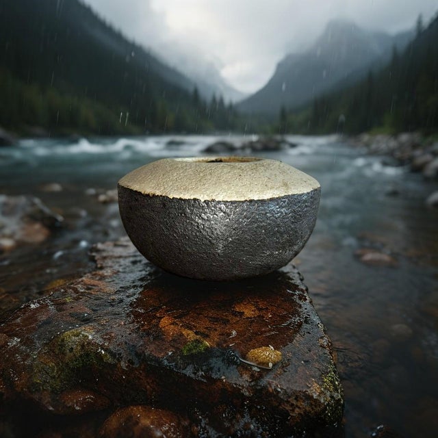 Introduce a captivating element of modern organic design to your space with this striking heavy textured ceramic bowl...